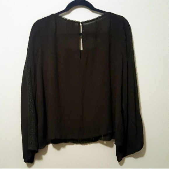KUT FROM THE KLOTH Black Lace Long Bell Sleeve Top - Picture 11 of 11